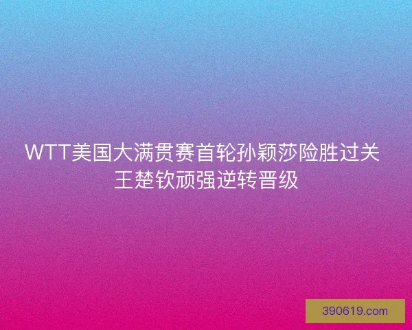 WTT美国大满贯赛首轮孙颖莎险胜过关 王楚钦顽强逆转晋级
